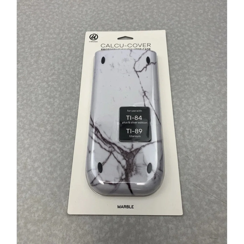 🟢Slide Cover Calculator Marble Protective Calculator Case White TI 84 TI 89#️⃣